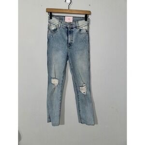 Revice‎ Denim Jeans Women's Blue Distressed Ripped Stars High Rise Size 25